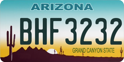 AZ license plate BHF3232