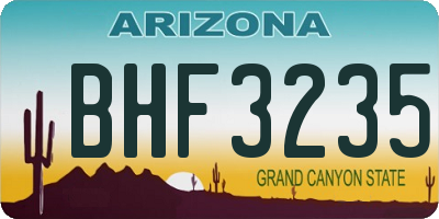 AZ license plate BHF3235