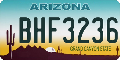 AZ license plate BHF3236