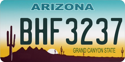 AZ license plate BHF3237