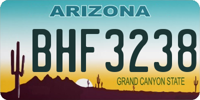 AZ license plate BHF3238