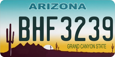 AZ license plate BHF3239