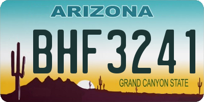 AZ license plate BHF3241