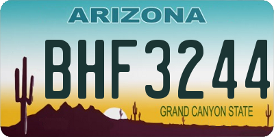 AZ license plate BHF3244