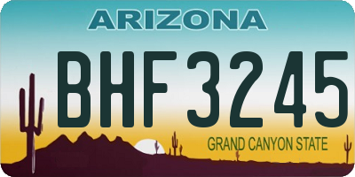 AZ license plate BHF3245