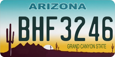 AZ license plate BHF3246