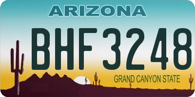 AZ license plate BHF3248