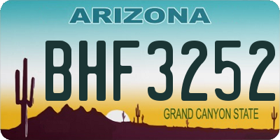 AZ license plate BHF3252