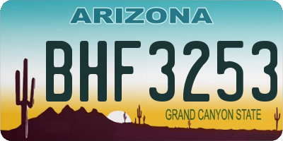 AZ license plate BHF3253