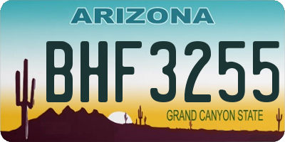 AZ license plate BHF3255