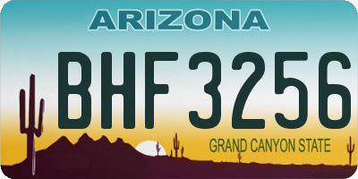 AZ license plate BHF3256