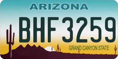 AZ license plate BHF3259