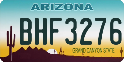 AZ license plate BHF3276