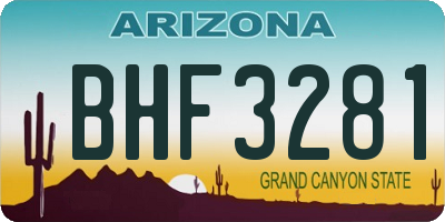 AZ license plate BHF3281