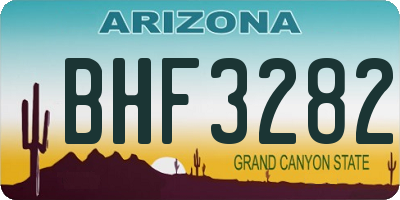AZ license plate BHF3282