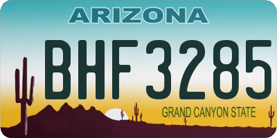 AZ license plate BHF3285