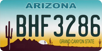 AZ license plate BHF3286
