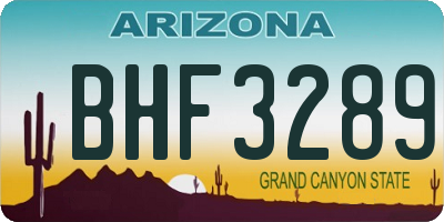 AZ license plate BHF3289