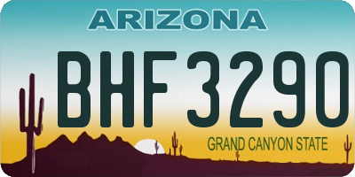 AZ license plate BHF3290