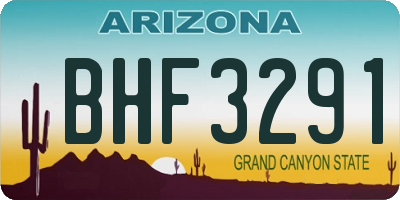 AZ license plate BHF3291
