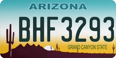 AZ license plate BHF3293