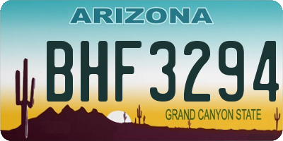 AZ license plate BHF3294