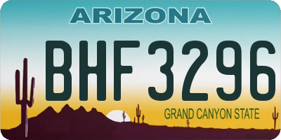 AZ license plate BHF3296