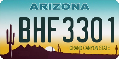 AZ license plate BHF3301