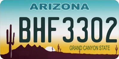 AZ license plate BHF3302