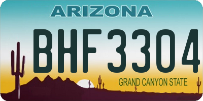 AZ license plate BHF3304