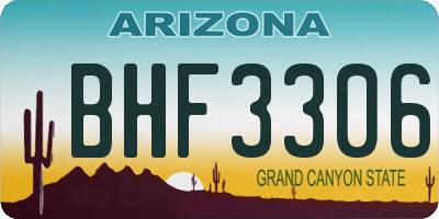 AZ license plate BHF3306