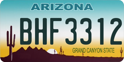 AZ license plate BHF3312