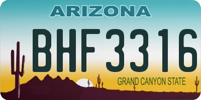 AZ license plate BHF3316