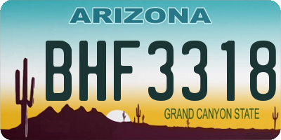 AZ license plate BHF3318
