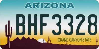 AZ license plate BHF3328