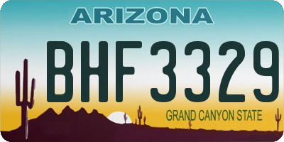AZ license plate BHF3329