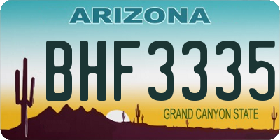 AZ license plate BHF3335