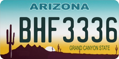 AZ license plate BHF3336