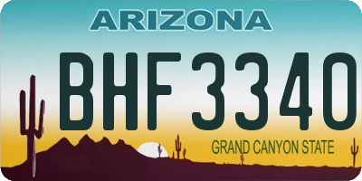 AZ license plate BHF3340