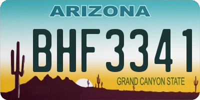 AZ license plate BHF3341