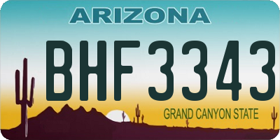 AZ license plate BHF3343
