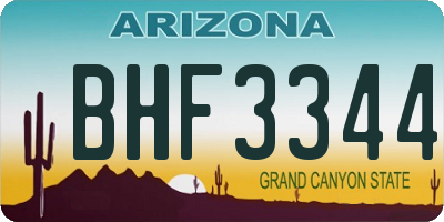 AZ license plate BHF3344
