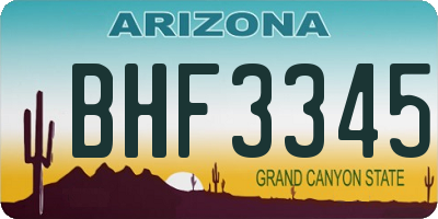 AZ license plate BHF3345