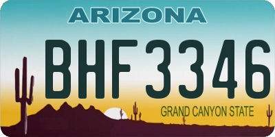 AZ license plate BHF3346