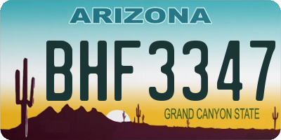 AZ license plate BHF3347