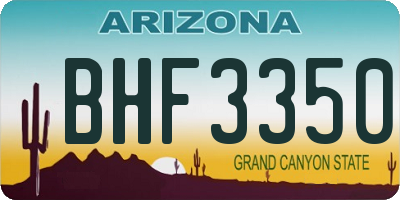 AZ license plate BHF3350
