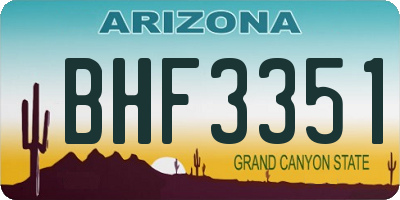 AZ license plate BHF3351