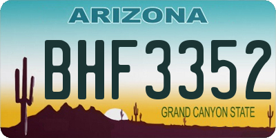 AZ license plate BHF3352