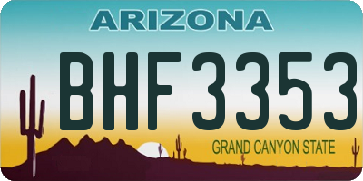 AZ license plate BHF3353