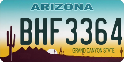 AZ license plate BHF3364